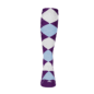Mens Over the Calf Argyle Sock Purple, Light Blue and White 360 View