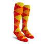 Mens Over the Calf Argyle Socks Red, Orange and Yellow