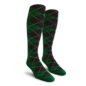 Mens Over the Calf Argyle Socks Black and Dark Green
