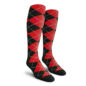 Mens Over the Calf Argyle Socks Navy and Red