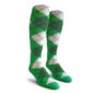 Mens Over the Calf Argyle Socks Lime, Dark Green and White